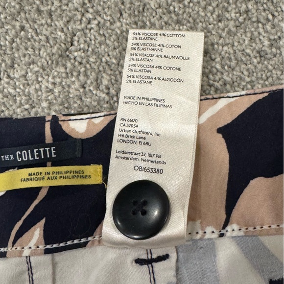 Anthropologie Maeve Colette Jo Faulkner Wide-Leg Cropped Floral Navy Pant 27 - Picture 10 of 11